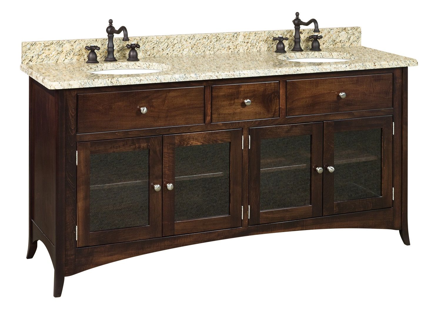 Amish Bathroom Vanity Free Standing Sink Granite Top 72"w Solid Wood eBay
